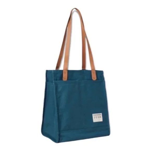 Feed Projects Handbags - The Feed Project Canvas Market Tote in Sea Blue
